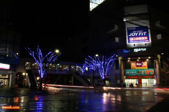 県の「商店街活性化イルミネーション事業」によるパルムのイルミネーションと点灯式