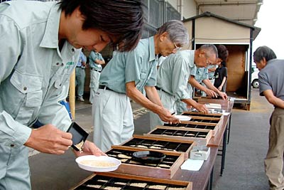 JAにいがた南蒲が行ったわせ品種の平成21年産米初検査