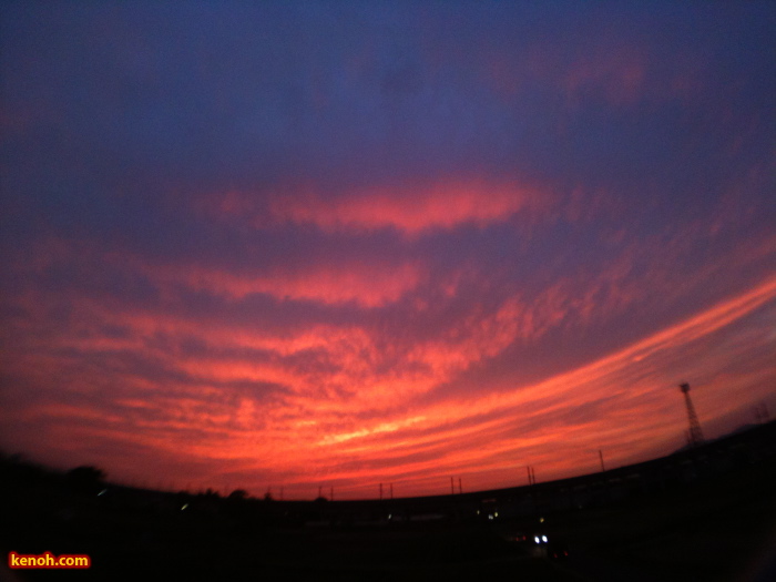 三条市上須頃地内から夕焼け