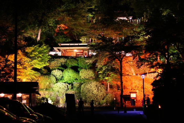 長岡市与板、楽山苑のライトアップ