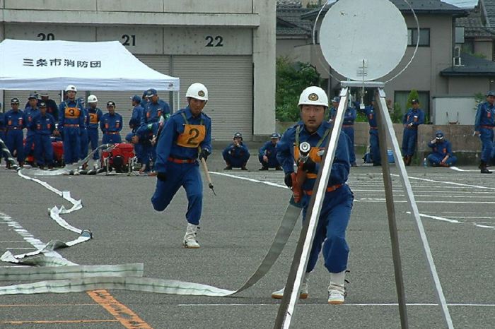 三条市長杯争奪三条市消防団小型ポンプ操法競技会