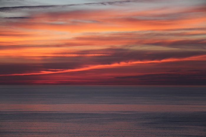 米山PAから日本海の夕焼け