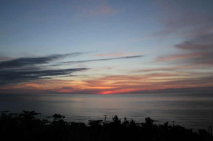 米山PAから日本海の夕焼け