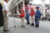 交通安全・音楽パレード　5人の園児が交通安全宣言文を読み上げる