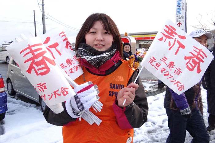 応援旗の配布