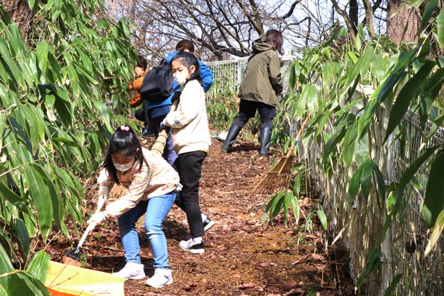 田上町梅林公園で清掃作業ボランティア