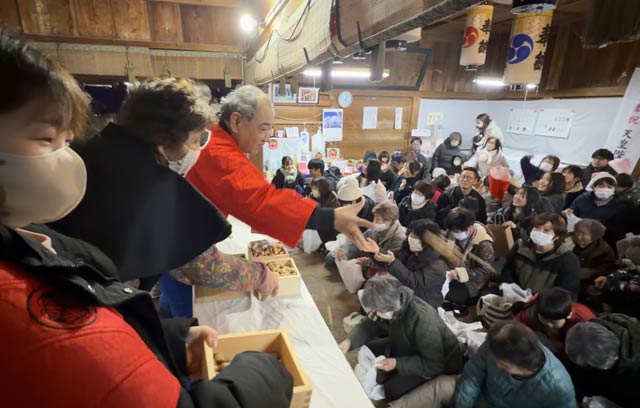 土生田神社で節分祭と豆まきと福引きと