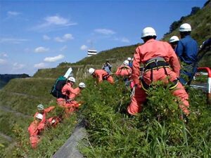 三条地域消防の山岳救助訓練