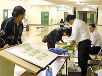 第23回三条市美術展、搬入受け付け会場