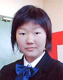 市展賞の顔、書道、小林裕美子さん(18)=三条東高校=『臨 石門頌』
