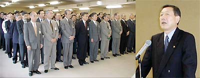 年末のあいさつをする高橋一夫三条市長