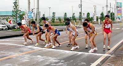 第38回四市・南蒲ブロック親善スポーツ祭駅伝競争大会のスタート直前