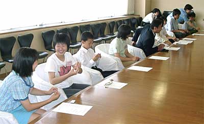 平成14年度三条市青少年海外派遣事業中国班出発あいさつ式