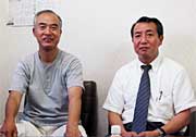 コデラエンジニアリングの古寺社長（右）と星光産業の渡辺英雄さん