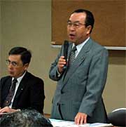 県央東部合併を推進の立場で説明、理解を求める高橋燕市長