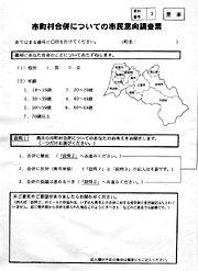 燕市が市民に配布する調査票の見本