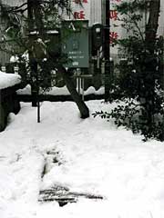 水がかれた戸隠神社境内の井戸