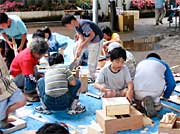 子どもたちの元気な声が響いた木工工作広場
