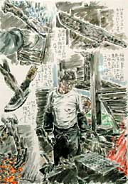 三条の鉈職人、故稲本登さんを描いた作品