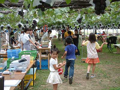 14日、渡辺果樹園で開かれた果樹園まつり