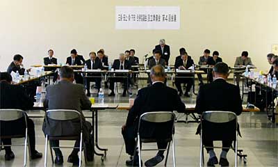 10日開かれた三条・田上・栄・下田合併協議会設立準備会第4回会議