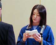 受賞者代表で精進を誓う阿部さん