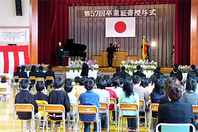 三条市立大島小学校の卒業式