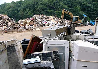 個人の水害ごみの搬入受け付けを始めた道心坂最終処分場