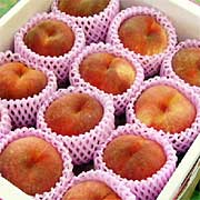 箱詰めされた特秀品のモモ
