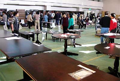 2、3の2日間、三条市総合福祉センターで行われている7・13水害救援物資の応募受け付け