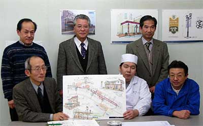 アーケード改修事業の内容を説明する(協)一ノ木戸商店街役員