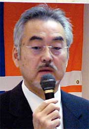 三条地区ALBIREXバスケットボール後援会会長に就いた梨木建夫さん