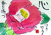 展示しているたくみの会の絵手紙作品