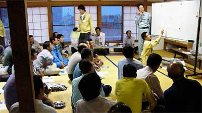 16日、井戸場公民館で信濃川下流の河川災害復旧等関連緊急事業の説明会