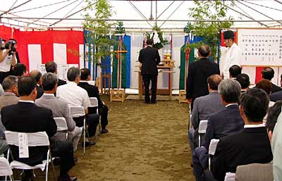 14日行われた(仮称)曲渕市営住宅建設安全祈願祭