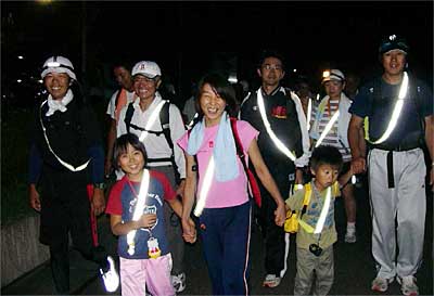 26日夜に行われた新三条市縦断30kmナイトウオーク
