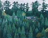 市展賞／日本画「加茂山の杉木立」小柳英一