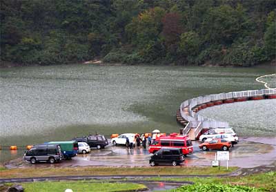 三条市消防本部が救急出動した大谷ダム湖