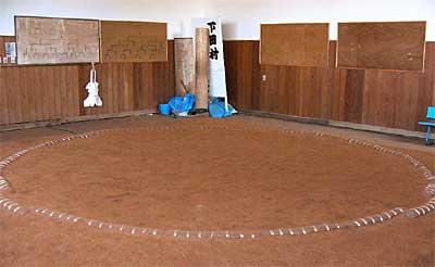 「どすこい!第1回三条市子ども相撲大会」が開かれる三条市下田体育館の相撲場