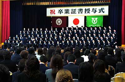 6日行われた三条市下田中学校の卒業式