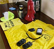 貸与された防犯活動グッズ