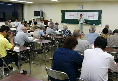 19日開かれた御蔵橋架替による関連道路の現況測量調査を始めるに当たっての説明会