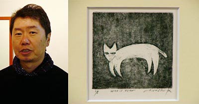 銅版画作家の清田さんと作品