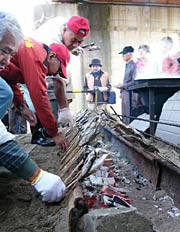 アユの塩焼きの香りがたまらない