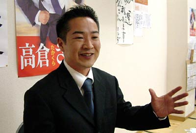 県議選出馬への意欲を熱く語る前弥彦村議の高倉氏