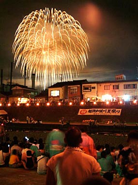 14日行われた第22回越後加茂川夏祭りの大花火大会