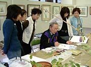 顔彩で植物を描く体験
