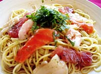 「お刺身チラシ風スパゲティー」