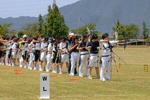 21、22の2日間、2009トキめき新潟国体のアーチェリー競技の会場となる燕市吉田ふれあい広場特設アーチェリー場で開かれたリハーサル大会