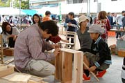 子どもたちに人気だった木工工作の木楽祭